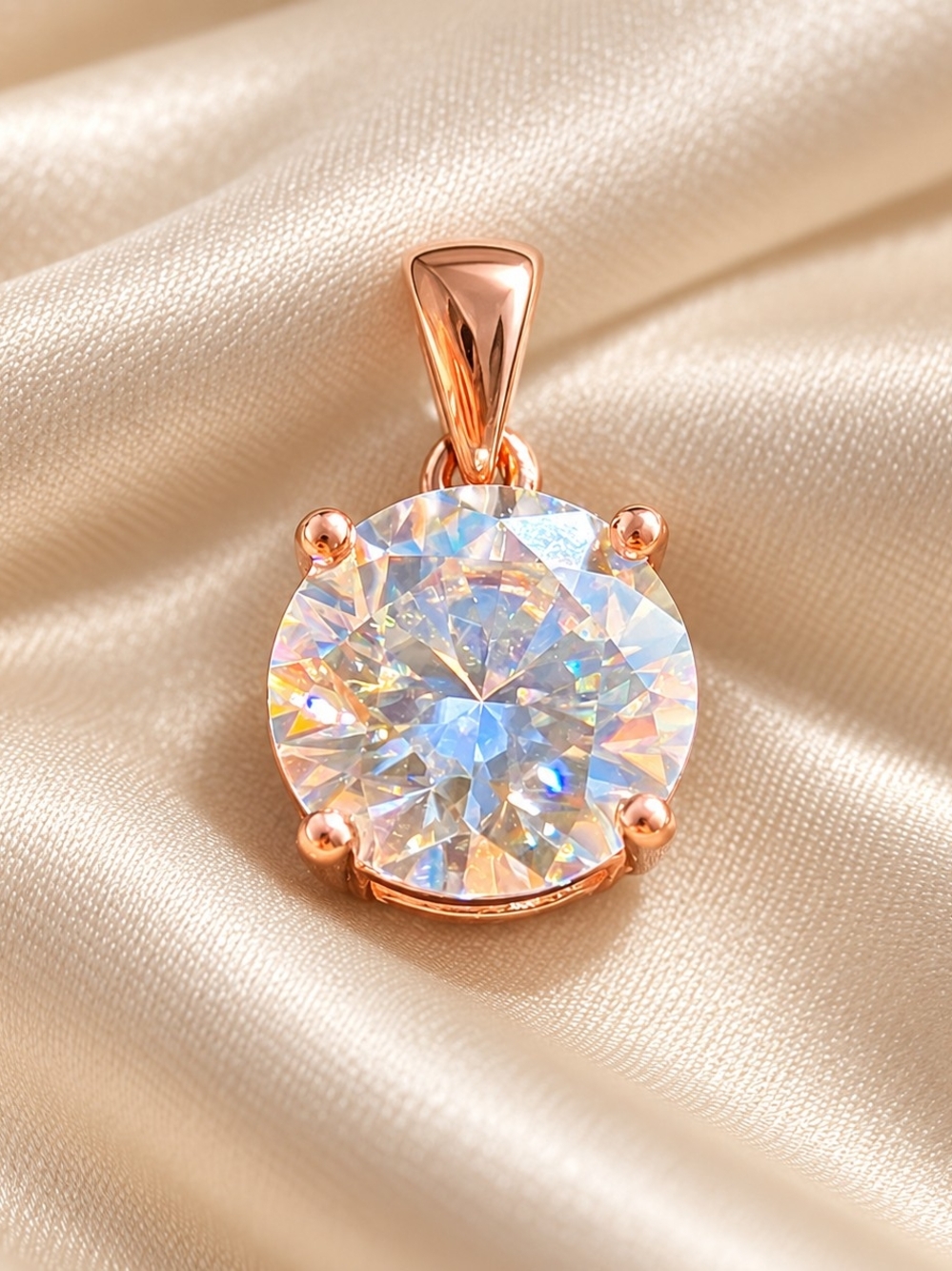 2CT GRA CERTIFIED Moissanite - In 925 Sterling Silver - 14k Rose Gold Vermeil